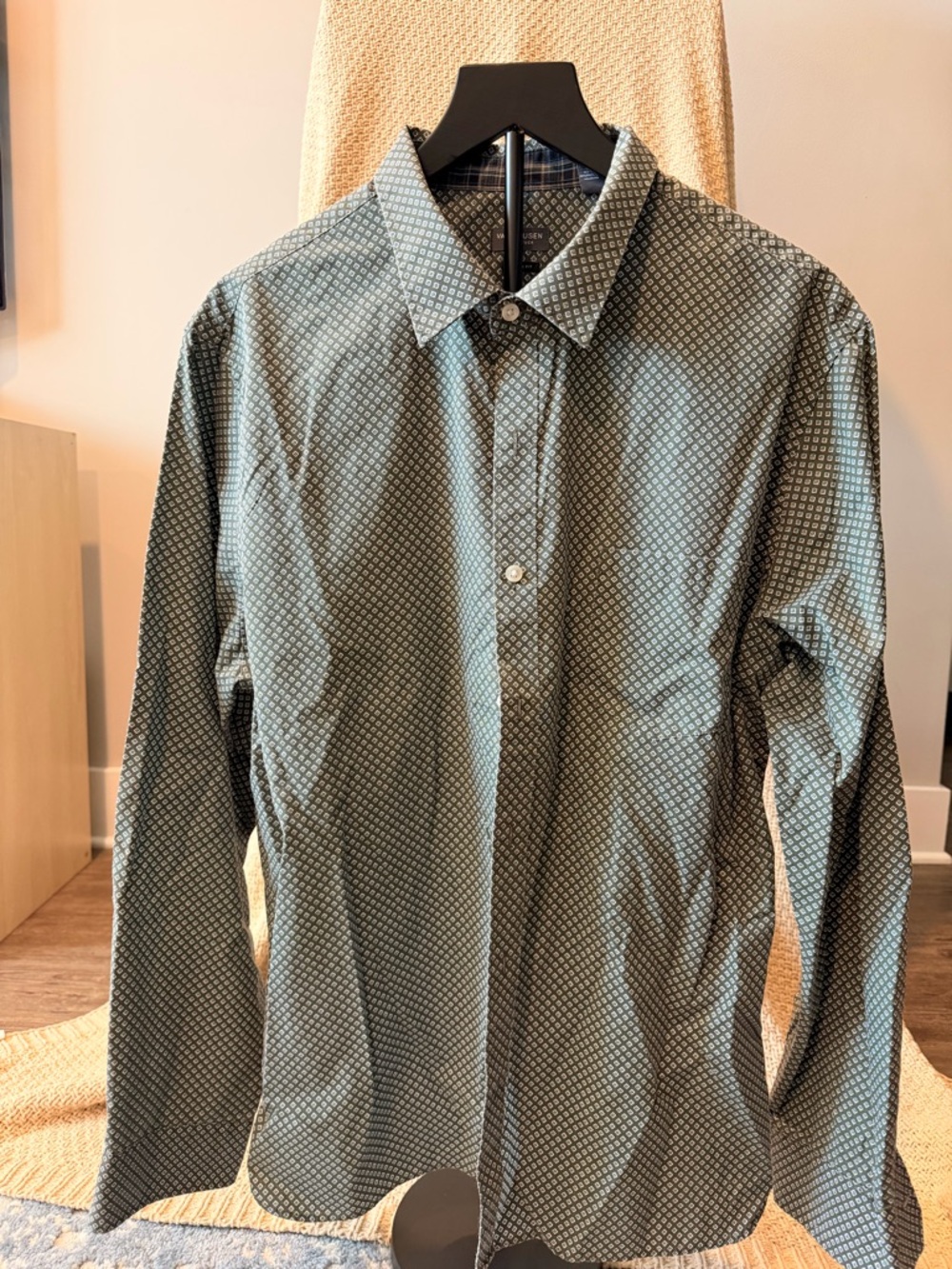 Van Heusen Green Patterned Slim Fit Button-Up Shirt